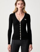 Elisabetta Franchi жилетка дамска с вълна черна MK16B66E2