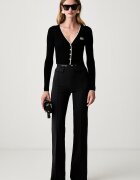 Elisabetta Franchi жилетка дамска с вълна черна MK16B66E2