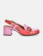 Fly London Кожени обувки с дебел ток PEMY456FLY в розово с дебел ток с отворена пета P145456001