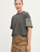 G-Star Памучна тениска Washed mix boxy cropped