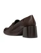 Geox обувки с дебел ток от кожа D WALK PLEASURE 55T кафяви D680VA000LMC6006