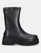Goe Кожени боти в черно с платформа с лека изолация SS2N4142 BLACK