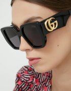 Gucci квадратни слънчеви очила дамски черни GG0956S