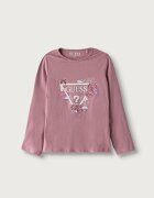 Guess блуза с дълги ръкави за деца от памук с еластан розова K6YI24 K3732