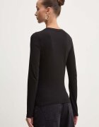 Guess Jeans блуза с дълги ръкави дамска от памук с еластан черна W4YI22 J1314