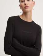Guess Jeans блуза с дълги ръкави дамска от памук с еластан черна W4YI22 J1314