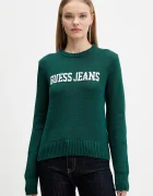 Guess Jeans пуловер дамски от памук зелен W4BR10 Z3HM1