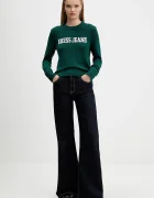 Guess Jeans пуловер дамски от памук зелен W4BR10 Z3HM1