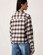 Guess Jeans риза дамска от памук бежова на каре W6BH22 W4712