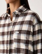Guess Jeans риза дамска от памук бежова на каре W6BH22 W4712
