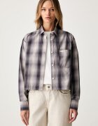 Guess Jeans риза дамска от памук сива W6RH64 WH7Q1