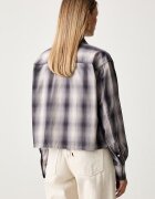 Guess Jeans риза дамска от памук сива W6RH64 WH7Q1