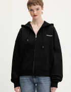 Guess Jeans суичър с цип дамски от памук черен W6RQ32 K68I4
