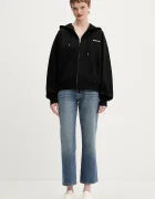 Guess Jeans суичър с цип дамски от памук черен W6RQ32 K68I4