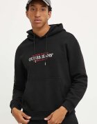 Guess Jeans Суичър в черно с качулка с апликация M4YQ23 K9V31