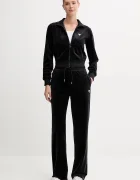 Guess Кадифен суичър COUTURE в черно с изчистен дизайн V3BQ22 K0232