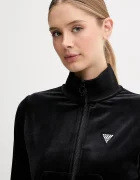 Guess Кадифен суичър COUTURE в черно с изчистен дизайн V3BQ22 K0232