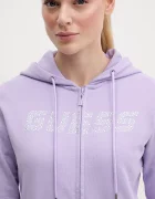 Guess Памучен суичър PRIMULA в лилаво с качулка с апликация V5GQ10 KCRP0