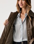 Guess преходно яке дамско от имитация на кожа JEANNE кафяво W6YL17 W2907
