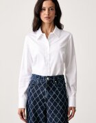 Guess риза дамска от памук с еластан NEW CATE бяла W6YH10 W2752