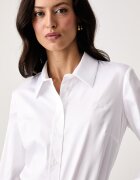 Guess риза дамска от памук с еластан NEW CATE бяла W6YH10 W2752