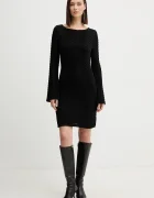 Guess Рокля CHEVRON в черно къса със стандартна кройка W5BK83 Z0192