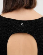 Guess Рокля CHEVRON в черно къса със стандартна кройка W5BK83 Z0192