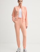 Guess спортен панталон дамски с вискоза ALLIE оранжев с висока талия V2YB18 K7UW2