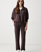 Guess спортен панталон дамски с вискоза NAT кафяв с висока талия V6YB25 K4803