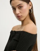 Hollister Co. Пуловер дамски в черно от лека материя KI350-4258