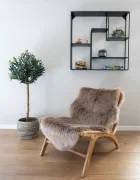 House Nordic Покривало за легло Lambskin Artificial 60 x 180 cm в кафяво