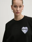 HUGO Памучен суичър в черно с принт 50534271