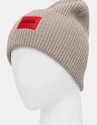 HUGO шапка дамска от вълнена материя Saffa_hat бежова 50502579