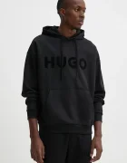 HUGO суичър с качулка мъжки от памук Ditchle черен 50529090