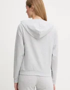 HUGO суичър с цип и качулка дамски с памук ID_JACKET сив 50556350