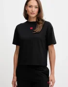 HUGO уголемена тениска дамска с модал SIGNATURE_TSHIRT черна 50556807