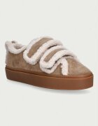 Inuikii Shearling Low Velcro маратонки дамски от велур бежови с платформа 1001.001.0231