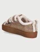 Inuikii Shearling Low Velcro маратонки дамски от велур бежови с платформа 1001.001.0231