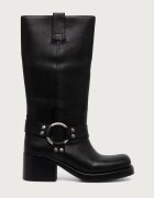 Jeffrey Campbell боти за мотоциклет дамски от кожа REFLECTION черни JC-1192-6-4