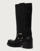 Jeffrey Campbell боти за мотоциклет дамски от кожа REFLECTION черни JC-1192-6-4