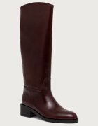 Jeffrey Campbell ботуши под коляното дамски от кожа REINING-2 кафяви JCD-275-1-13
