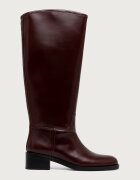 Jeffrey Campbell ботуши под коляното дамски от кожа REINING-2 кафяви JCD-275-1-13