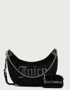 Juicy Couture чанта crossbody дамска от кадифе KIMBERLY черна BIJQL99CGWZC