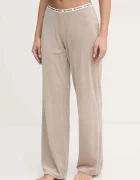 Juicy Couture Долнище на пижама VICKY RIB FLARE PANT дамско в бежово JCLAS125504