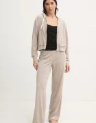 Juicy Couture Долнище на пижама VICKY RIB FLARE PANT дамско в бежово JCLAS125504