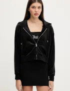 Juicy Couture Кадифен суичър BRENDAL CROP OVERSIZED HOODIE