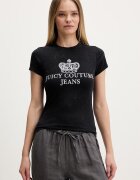 Juicy Couture тениска дамска от памук HERITAGE HILTON черна JCDBJ126961