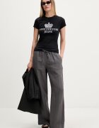 Juicy Couture тениска дамска от памук HERITAGE HILTON черна JCDBJ126961