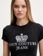 Juicy Couture тениска дамска от памук HERITAGE HILTON черна JCDBJ126961