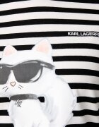 Karl Lagerfeld блуза с дълги ръкави дамска от памук IKON черна B3W17043